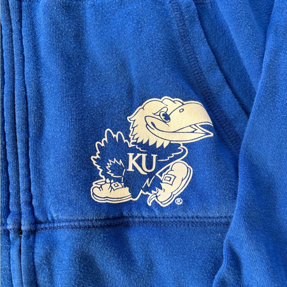 Victoria Secret PINK Kansas City Hoodie Zip Up Blue Sweater LARGE - Picture 2 of 8